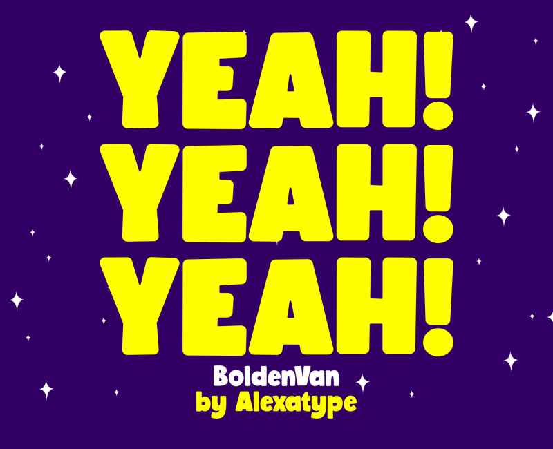 BoldenVan bold fun sans children poster display shout large funny font alexatype 1
